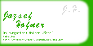jozsef hofner business card